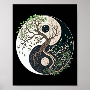 Affiche Arbre de Vie Yin Yang Yoga Nature Lance Art