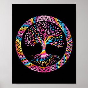 Affiche Arbre De Vie Yoga Chakra Astrologie Yggdrasil Celt