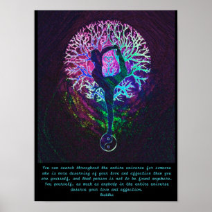 Affiche Arbre de yoga - citation de Bouddha