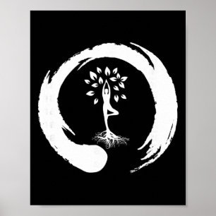 Affiche Arbre de Yoga de la Vie Méditation Yin Yang