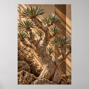 Affiche Arbre de yucca sculptural dans l'art mural de lumi