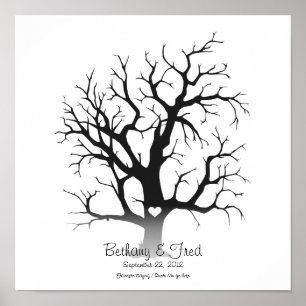 Affiche Arbre d'empreintes digitales 12"x12"