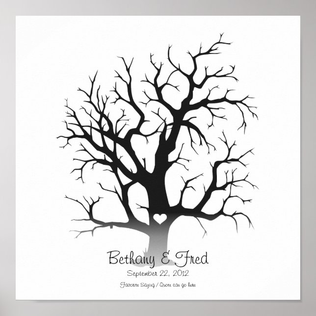Affiche Arbre d'empreintes digitales 12"x12" (Devant)