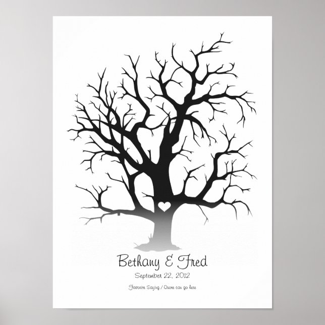 Affiche Arbre d'empreintes digitales 12"x16" (Devant)