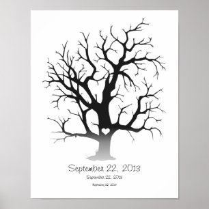Affiche Arbre d'empreintes digitales 28x35,5 cm