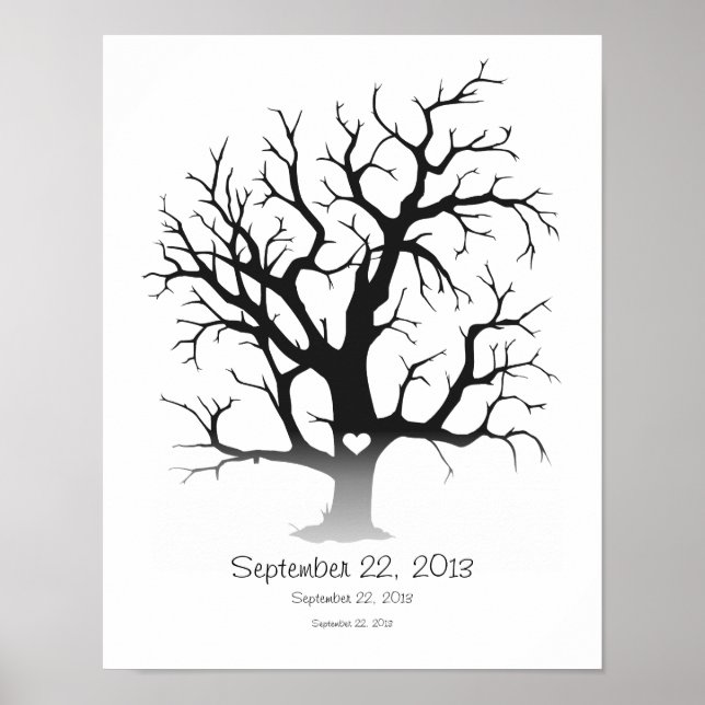 Affiche Arbre d'empreintes digitales 28x35,5 cm (Devant)