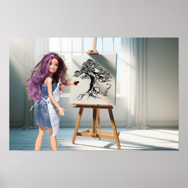 Affiche Arbre dessiné au fusain  (Devant)