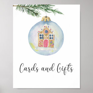 Affiche Arbre d'hiver - cartes et cadeaux baby shower