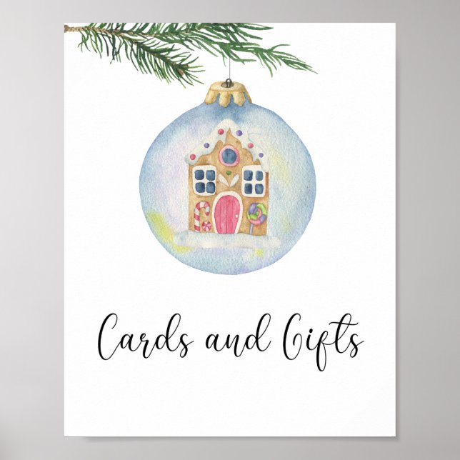 Affiche Arbre d'hiver - cartes et cadeaux baby shower (Devant)