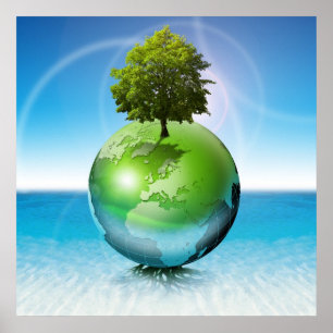 Affiche Arbre du monde - concept d'écologie