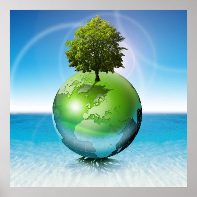 Affiche Arbre du monde - concept écologique (Devant)