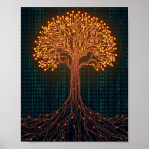 Affiche Arbre d'une carte à circuit lumineux