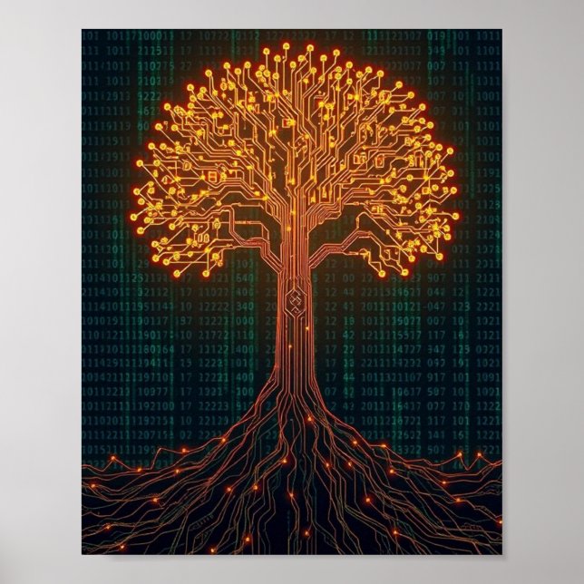 Affiche Arbre d'une carte à circuit lumineux (Devant)