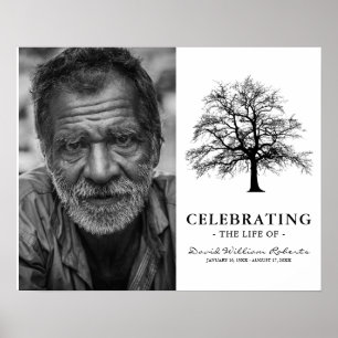 Affiche Arbre Élégant   Photo de Remémoration Funéraire