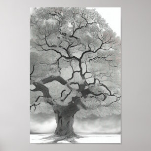 Affiche Arbre en nuances de gris