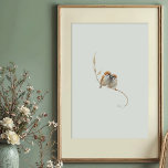 Affiche Arbre Eurasien Doux Paire d'Aquarelle<br><div class="desc">Adorez votre maison avec cette oeuvre d'aquarelle pleine de charme avec une charmante paire d'Éperviers d'Arbre Eurasien, aussi connu simplement comme Éperviers d'Arbre ou Passer montanus. Cette magnifique illustration illustre le lien intime entre ces deux oiseaux, rendu avec les coups de pinceau fluides et les lavages délicats caractéristiques d'une aquarelle...</div>