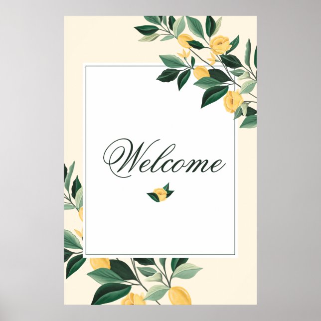 Affiche Arbre Fleurissant Floral Élégant à Fleur de Citron (Devant)