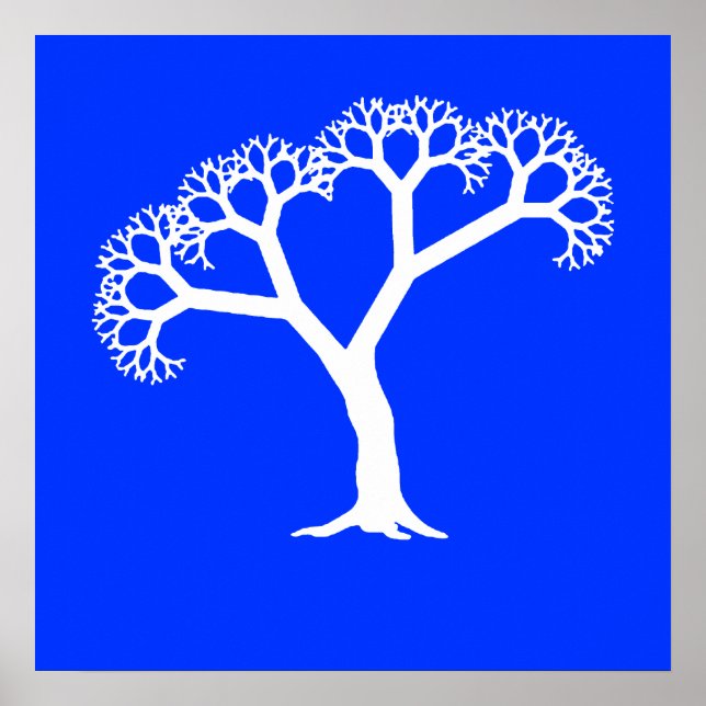 Affiche Arbre fractal blanc (Devant)