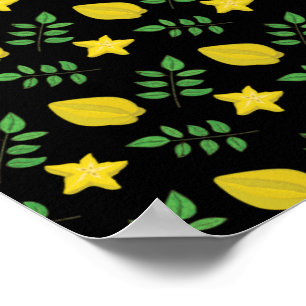Affiche Arbre fruitier exotique Averrhoa Carambola Starfru
