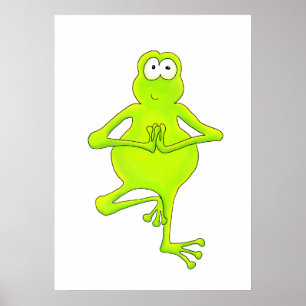 Affiche Arbre Grenouille Yoga Arbre Pot Art Imprimer