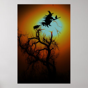 AFFICHE ARBRE HALLOWEEN