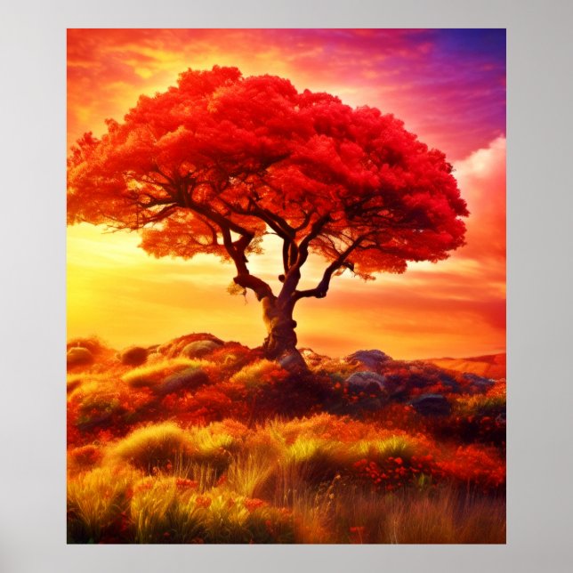 Affiche Arbre lumineux de l'art de la vie (Devant)
