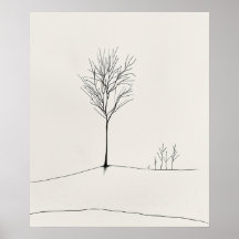 Arbre minimaliste noir moderne art ligne minimalis