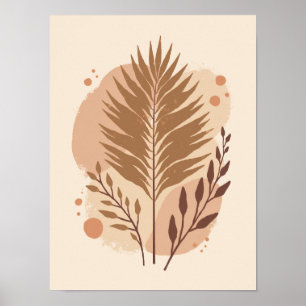 Affiche Arbre murale Abstraite minimaliste Boho séché feui