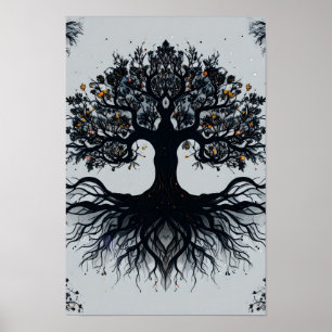 Affiche Arbre mystique foncé de l'art de la vie