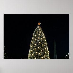 Affiche Arbre national de Noël et Monument de Washington l