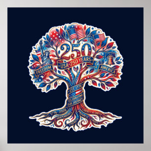 Affiche Arbre patriotique pour le 250e anniversaire de l'A