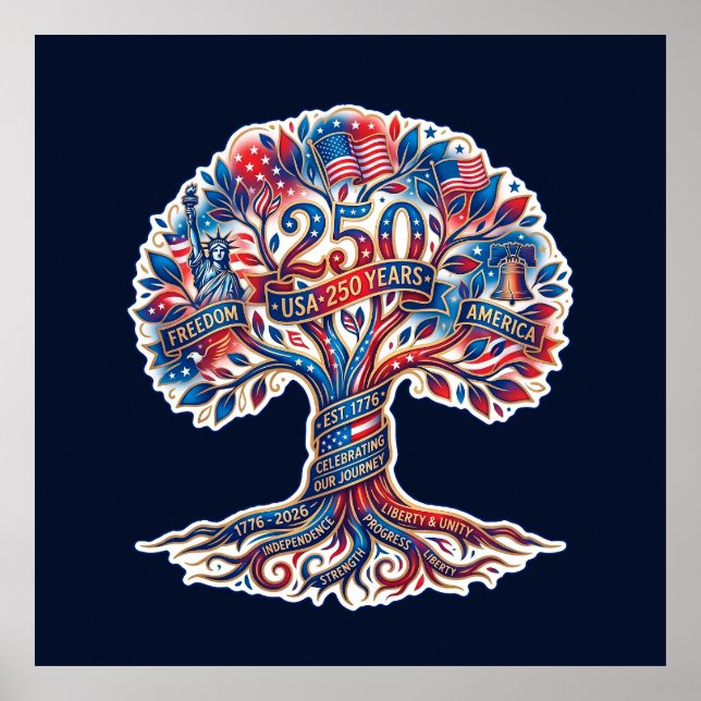 Affiche Arbre patriotique pour le 250e anniversaire de l'A (Devant)