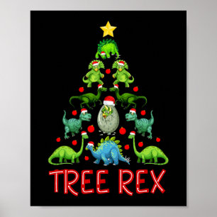 Affiche Arbre Rex Arbre de Noël Tee Kids Cute Dinosaur Xma