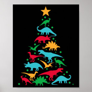 Affiche Arbre Rex Dinosaur Dino Noël Arbre de Noël Fu