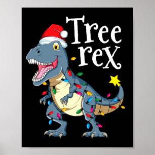 Affiche Arbre rex dinosaure noël