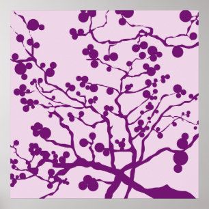 Affiche arbre rose