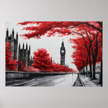 Arbre rouge avec Big Ben