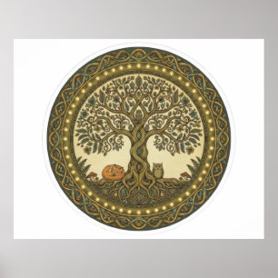 Affiche Arbre sacré de la vie Art celtique