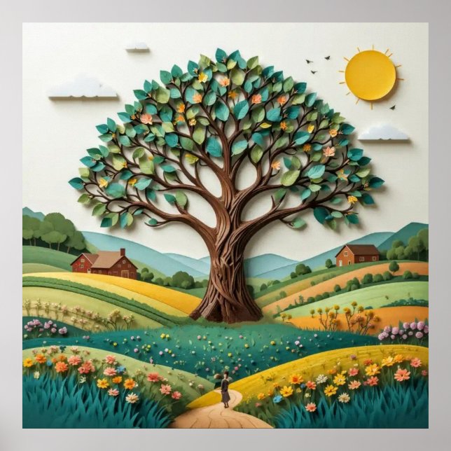 Affiche Arbre stylisé #2 (Devant)