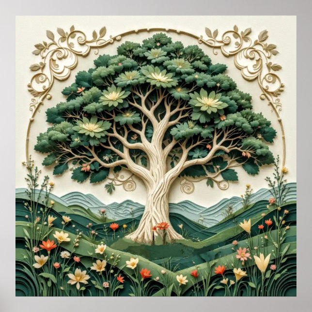 Affiche Arbre stylisé n° 1 (Devant)