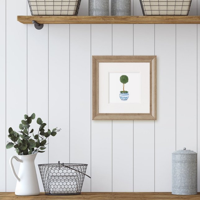 Affiche Arbre Topiaire Unique dans l'Art de Planteur Chino (Single topiary tree art print)