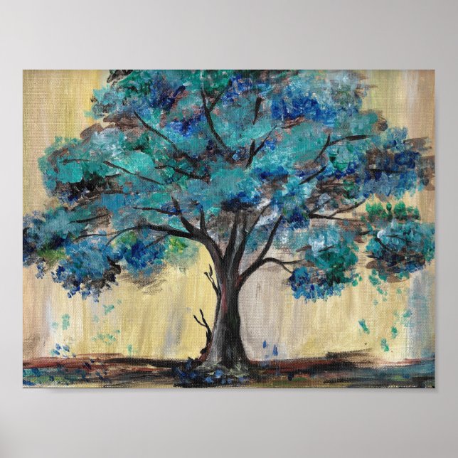 Affiche Arbre turquoise (Devant)