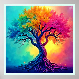Affiche Arbre Vibrant de Vie : Racines de l'Espoir