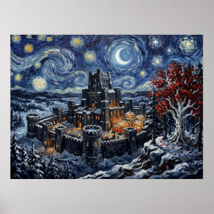 Affiche Arbre Weirwood de Nuit Étoilée de Winterfell