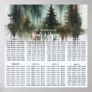 Affiche Arbres à l'aquarelle Mariage rustique en pleine na