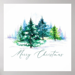 Affiche Arbres aquarelle 