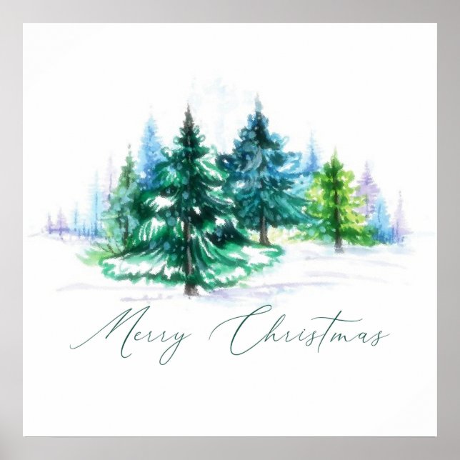 Affiche Arbres aquarelle  (Devant)