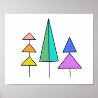 arbres arc-en-ciel géométriques numériques simples