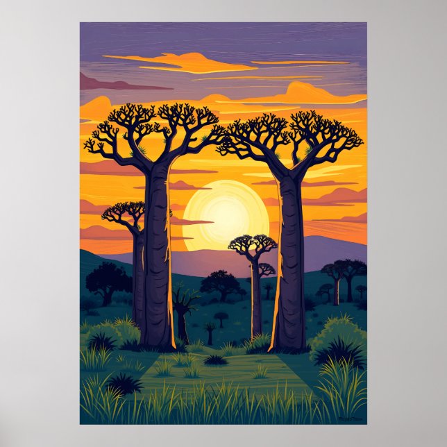 Affiche Arbres Baobabs Africains (Devant)