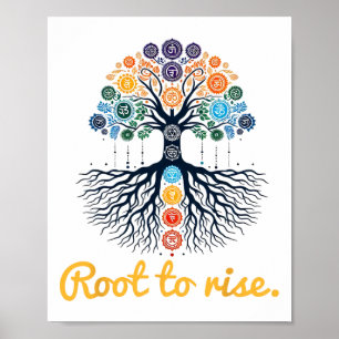 Affiche Arbres Chakras ~ Racine Pour S'élever ~ Zen Yoga M